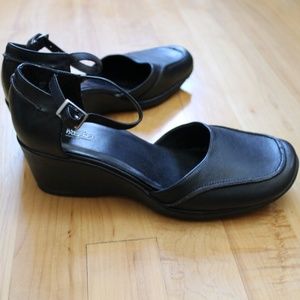 Black Mary Jane-Style Wedges